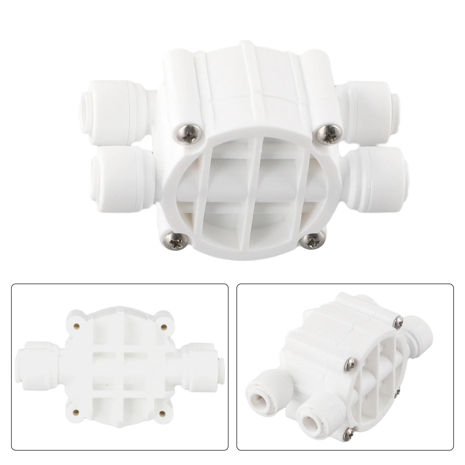 4 Way RO Auto Shut-Off Valve Switch 1/4" Water Purifier Reverse Osmosis Straight Drink Machines Quick Connect Fitting