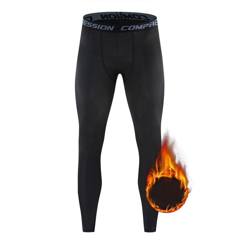 Ropa interior térmica para hombre, medias de compresión de S-3XL, conjunto de capa Base con forro polar para correr y baloncesto para clima frío