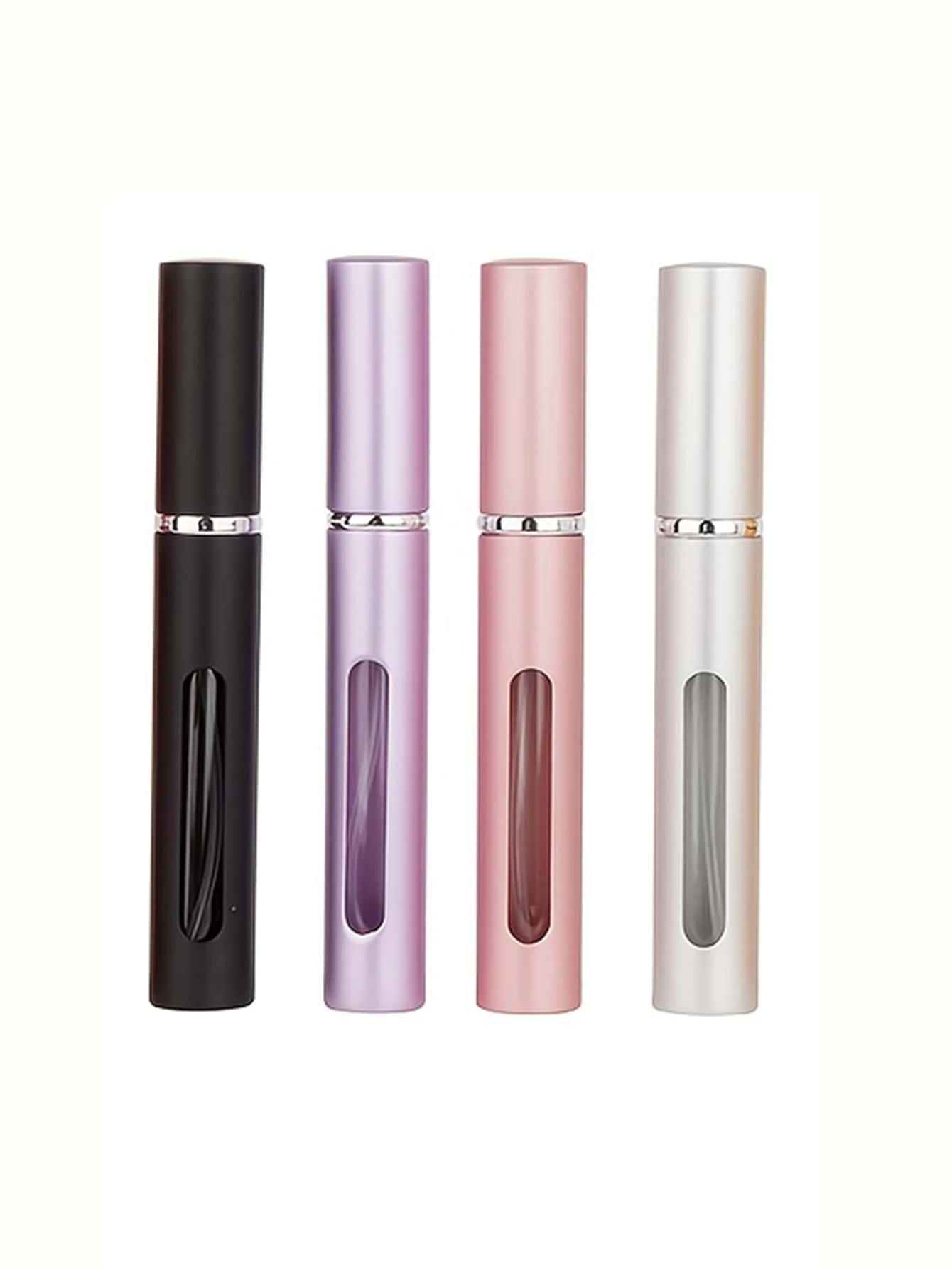 4 Uds 4 accesorios botellas de Perfume de vidrio recargables con 4 botellas de spray, 2 embudos, 2 dispensadores, aluminio
