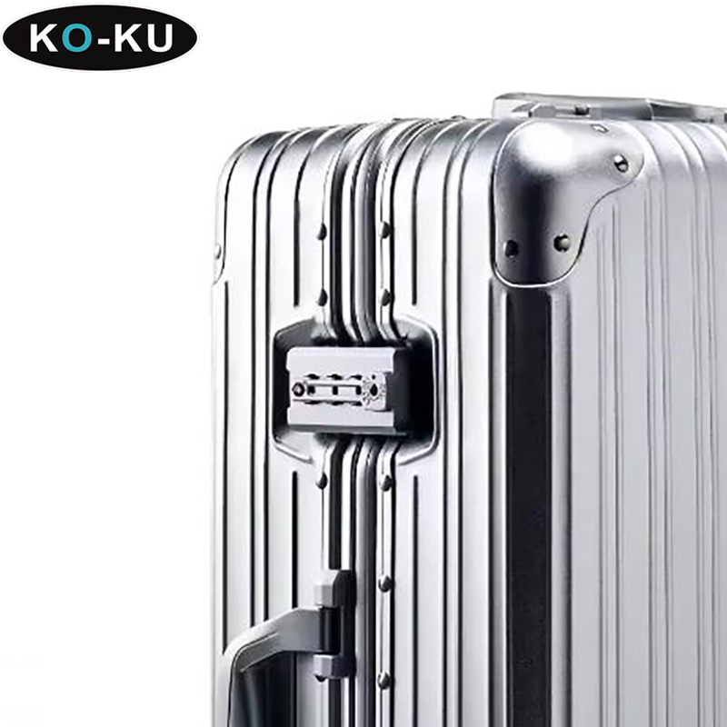 Maleta KO-KU, cubierta de carrito con código TSA de aleación de aluminio y magnesio, caja de embarque de 20 pulgadas, equipaje de negocios duro de Metal de 24/26/29 pulgadas