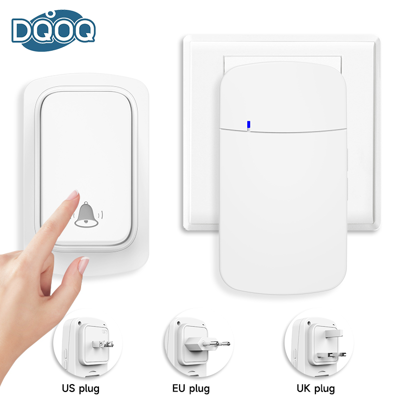 Aucune batterie US EU UK Plug IP44 étanche haut volume électronique AC sonnette de porte 150 m longue distance auto-alimentée sans fil sonnette
