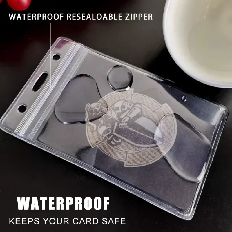 50-10Pcs 방수 투명 카드 홀더 플라스틱 수호자 케이스 비즈니스 버스 은행 신용 카드 수호자 ID 카드 배지 홀더