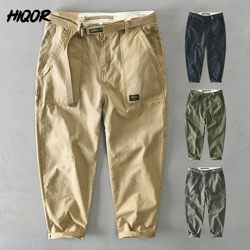2024 frühling Herbst Baumwolle Männer Cargo Hosen Männlichen Beiläufige Lose Hose Mann Große Tasche Hosen Mode Khaki Harajuku Streetwear Männlich