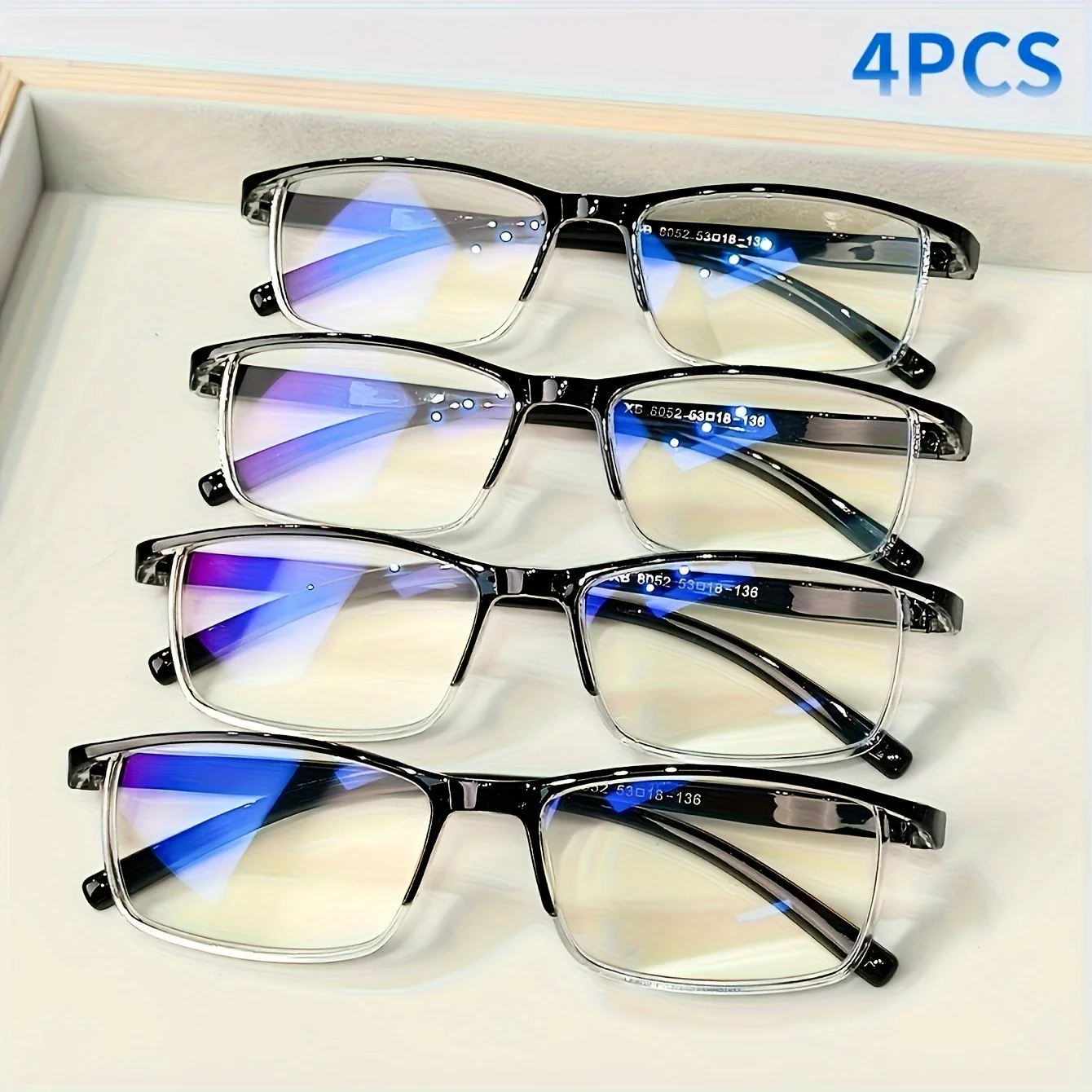 4 Uds. Gafas de lectura de moda diseño clásico con Material de PC ajuste Unisex experiencia de lectura cómoda para adultos + 1,0 a + 4,0