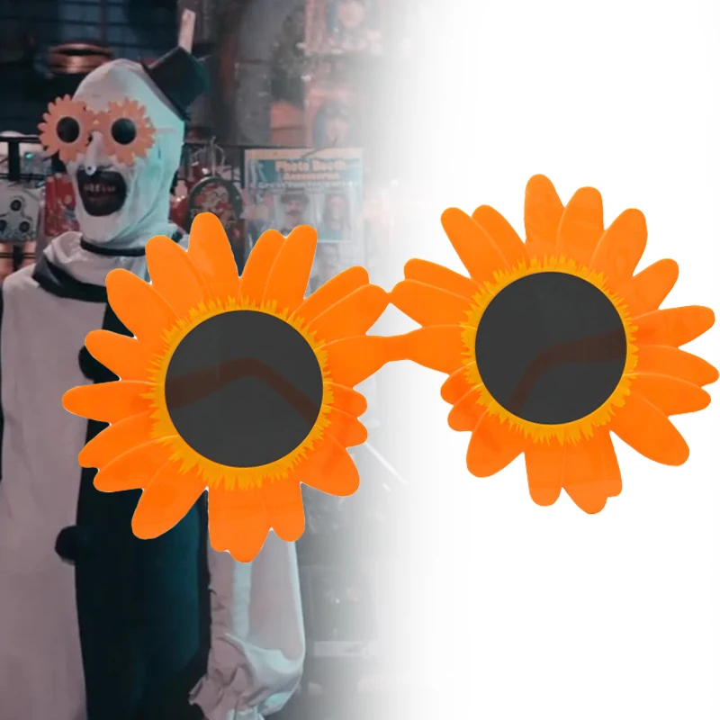 Film Terrifier Clown Cosplay okulary słonecznik Joker okulary przeciwsłoneczne świąteczne okulary stokrotka unisex karnawałowe akcesoria rekwizytowe