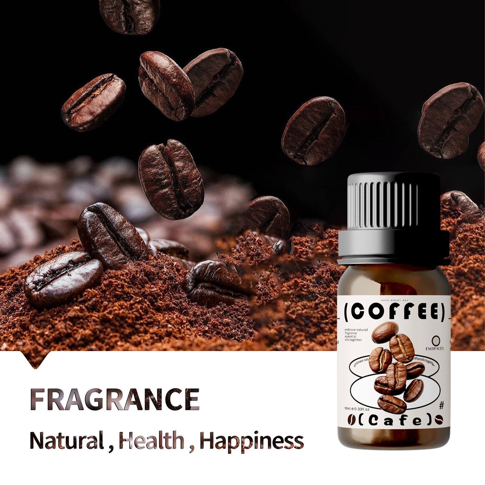 10ml Coffee Fragrance Perfume Essential Oils Refreshing Car Aromatherapy Cafe Parfum For Aroma Diffusers Perfume Oil