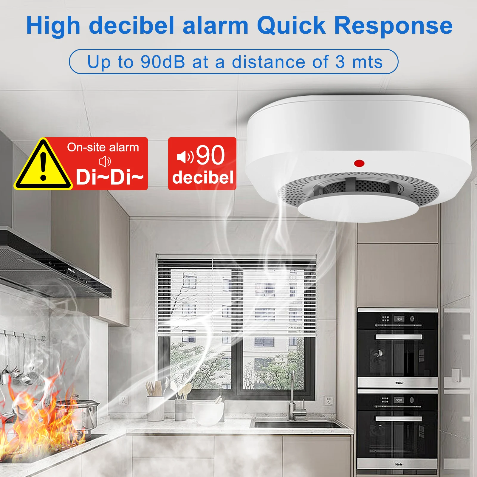 The Current Hot-selling Wireless WIFI Smoke Alarm Detects Fire Hazards in Time