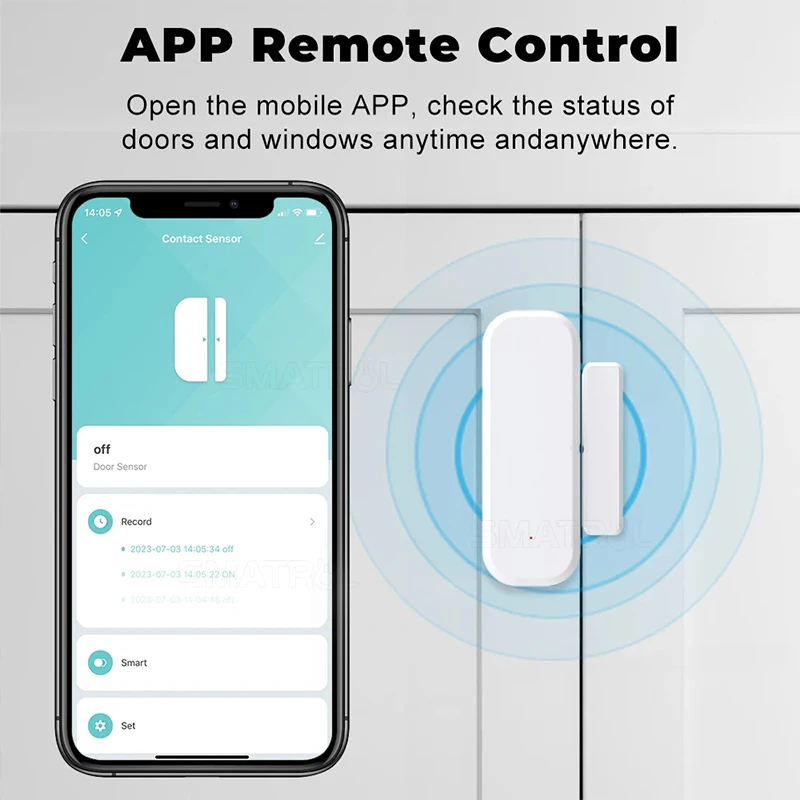 Tuya WiFi เซ็นเซอร์ประตูประตูหน้าต่างเปิดปิดเครื่องตรวจจับ Smart Life APP ควบคุม Smart Home Security Protection ALARM System