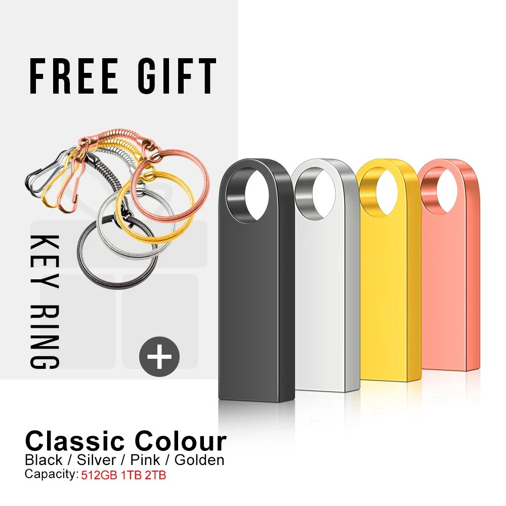 Super USB 3.0 Metal Pen Drive 1TB Cle USB Flash Drives 2TB Pendrive High Speed Portable SSD Memoria USB Stick Free Gift Shipping