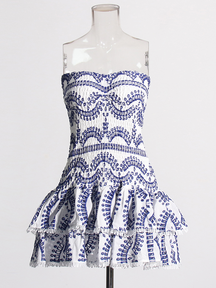 TWOTWINSTYLE Patchwork Falten Casual Kleider Für Frauen Liebsten Ärmellose Hohe Taille Aushöhlen Elegante Abnehmen Kleid Weibliche