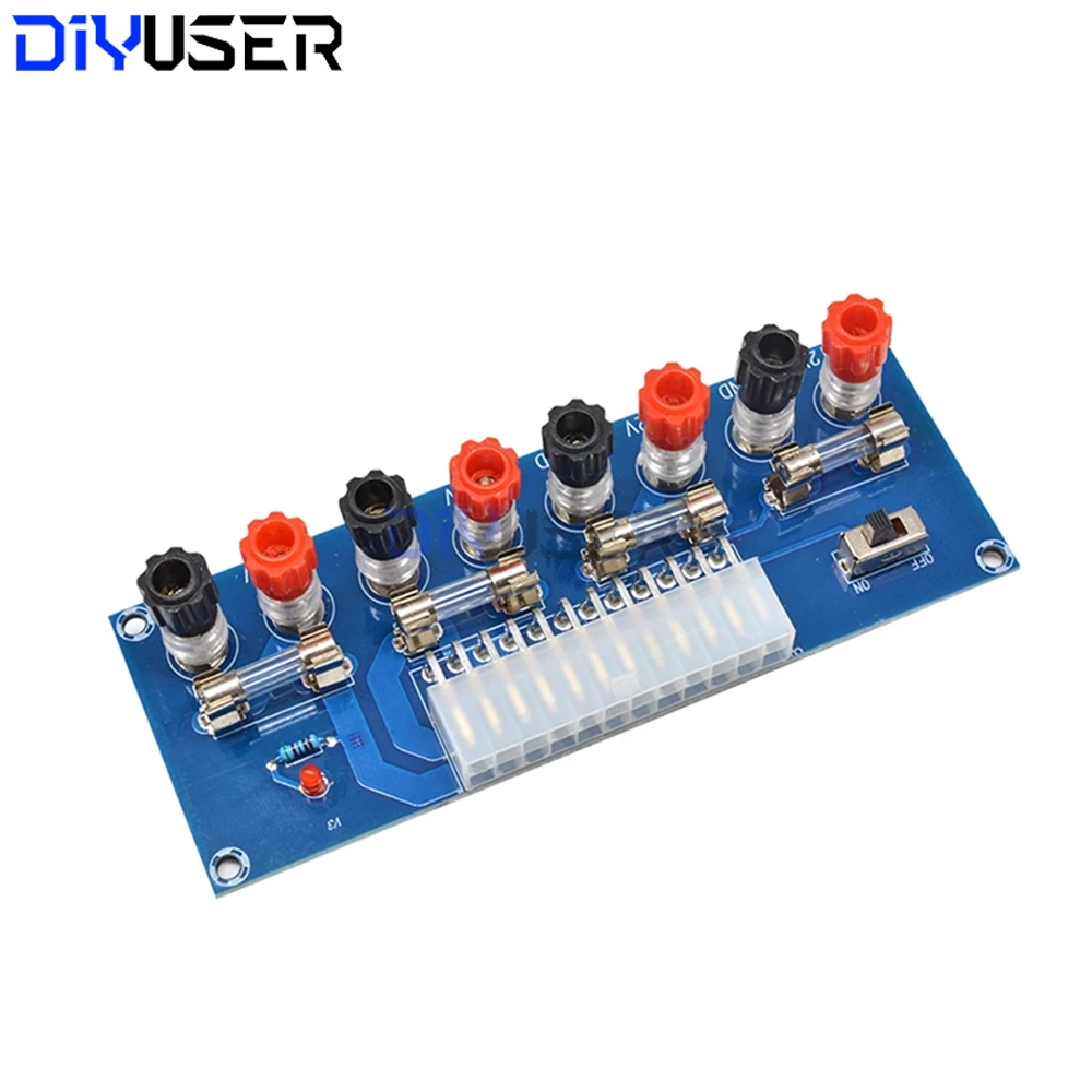 XH-M229 ATX Power Supply Adapter Board, 3.3V 5V 12V Output Terminal Module with On/Off Switch & Fuse for PC Power Supply