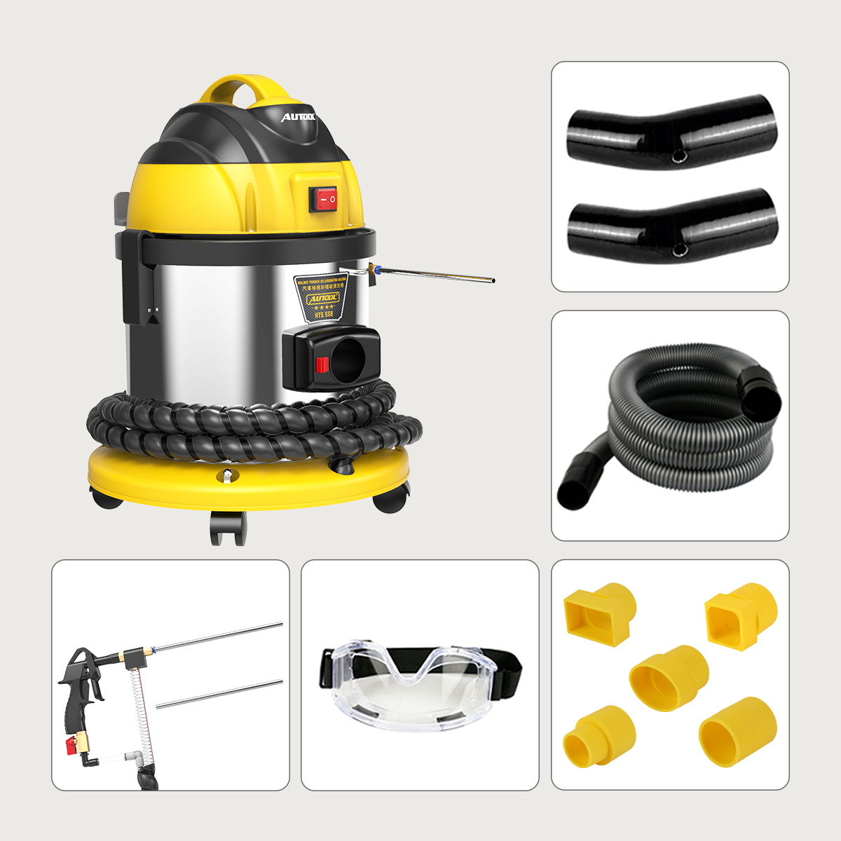 AUTOOL HTS558 Automotive Walnuss Blaster De-Carbon Maschine Einlassventil Reiniger 220 V/110 V Auto Motor Carbon Deposition Reiniger