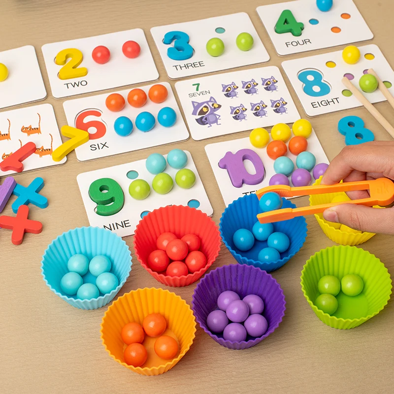 Montessori Mathematik Requisiten Baby Digitale Kognitive Paarung Puzzle Puzzle Secossa Ingenious Pearl Kinder Spielzeug mit feiner Aktion