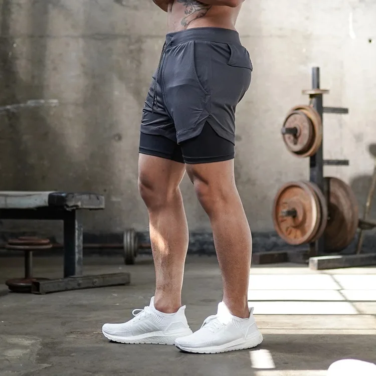 Camo Laufshorts Herren Gym Sportshorts 2-in-1 Quick Dry Workout Training Gym Fitness Jogging Kurze Hosen Sommer Herren Shorts
