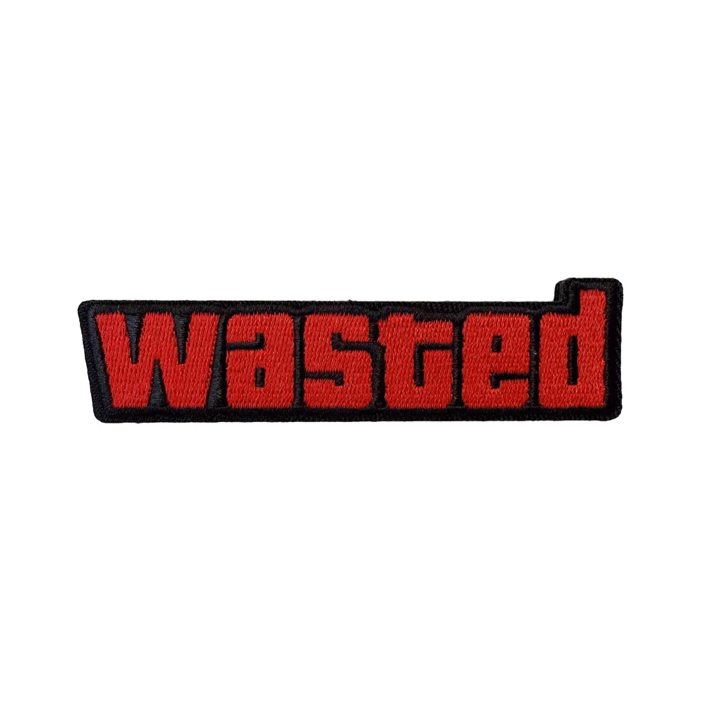 GTA «Wasted» онлайн-игра Классический забавный мем Velcros патч Тактический моральный крючок-петля Застежка-наклейка Значок для рюкзака Кепка Джинсы