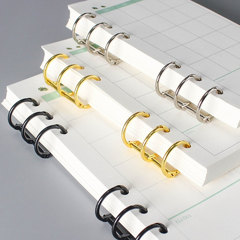 2 teile/satz Metall Lose blatt Binder Buch Ringe 3 Ringe für Notebook Album Scrap book Bindung Clips Briefpapier Büro Binder liefert