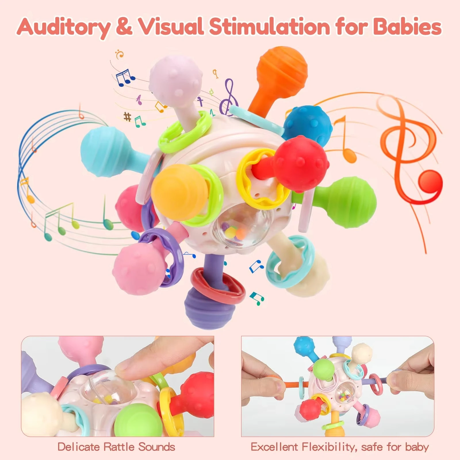 Baby Rattle Teether Baby Toys 0 3 6 12 Months Early Educational Development Teether Toy For Newborn Shaker Teether Rattles Toys