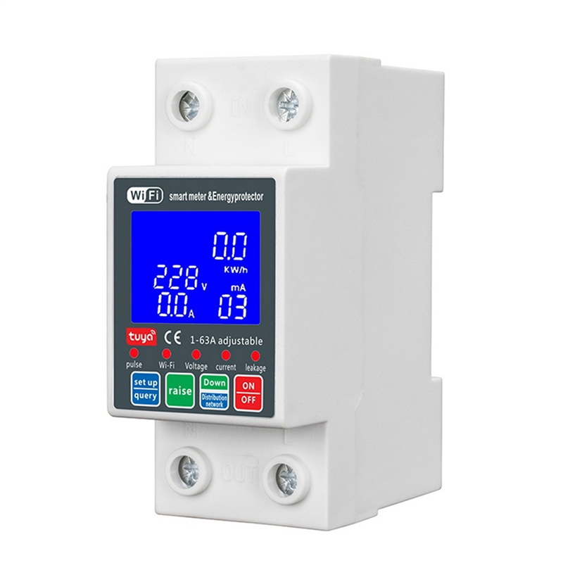 ABSY 2X NEW WTDZW-63A/N Smart PV Circuit Breaker Tuya 220V Voltage Current Leakage Protection Mcb Automatic Switch 63A Wifi