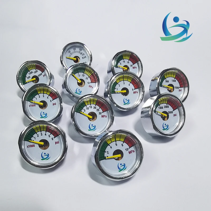 Manometro Manometro Mini Micro 25mm/1 pollici Manometro Aria Compressa Pompa A Mano Diving HPA Regolatore M8 * 1 M10 * 1 1/8NPT 1/8BSPP