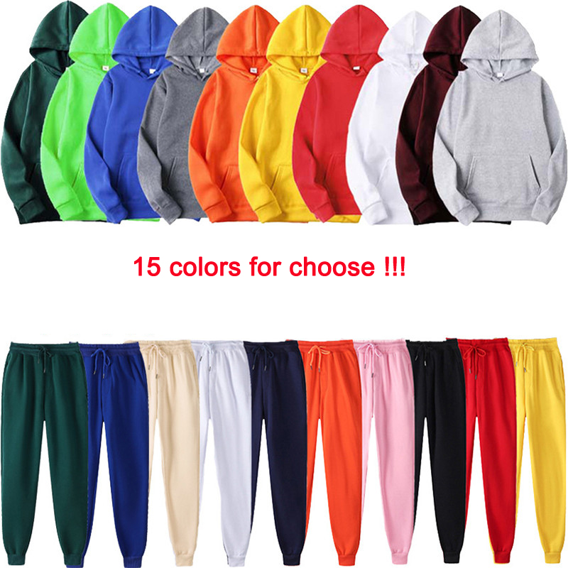 Cotton Bán Nam/Nữ Phù Hợp Với Áo Khoác + Quần Cho Mùa Thu Đông Mùa Đông Dạo Phố Phù Hợp Với Bộ Sweatershirts Dài Thấm Hút Mồ Hôi Cho Nam
