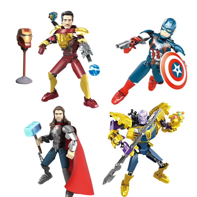 Bloques de construcción de figuras de acción para niños, juguete de montaje grande de hierro, Compatible con Lego, regalos de colección