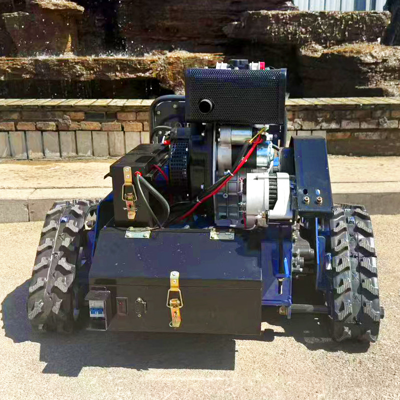 Aangepaste 2025 China fabriek directe levering rubberen rupsrobot zelfrijdende tuin grasmaaier met afstandsbediening voor Sa