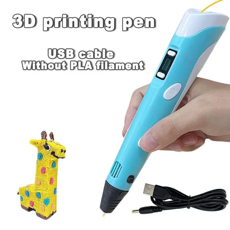 DIY Caneta de Impressão 3D para Crianças, Pintura Divertida Camuflagem, Tela LCD, Filamento PLA Compatível, Presente Brinquedos, 3 Dimensões