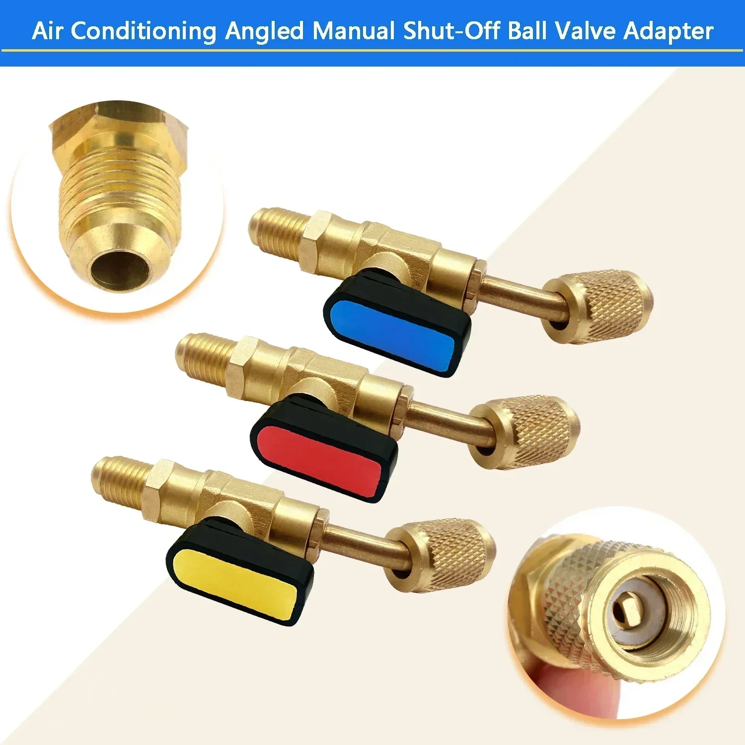 เครื่องปรับอากาศสารทําความเย็นวาล์ว 1/4 "SAE ตรงปิดวาล์วสําหรับ R134A R410A R22 R12 สายชาร์จ AC สารทําความเย็น