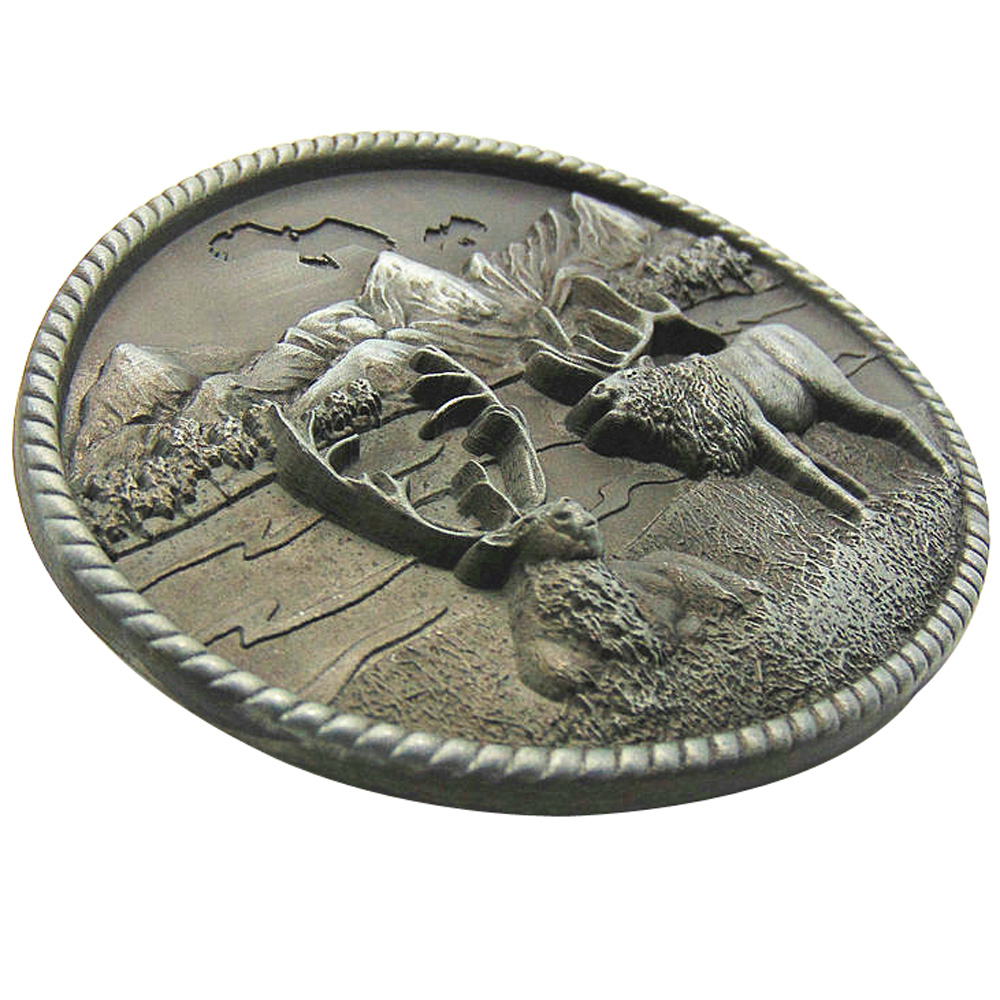 รูปไข่กวางเข็มขัดหัวเข็มขัดผู้ชาย Cowboys ตะวันตก Rodeo Elk สัตว์ยี่ห้อออกแบบโลหะ Hebilla Cinturon Hombre Dropshipping