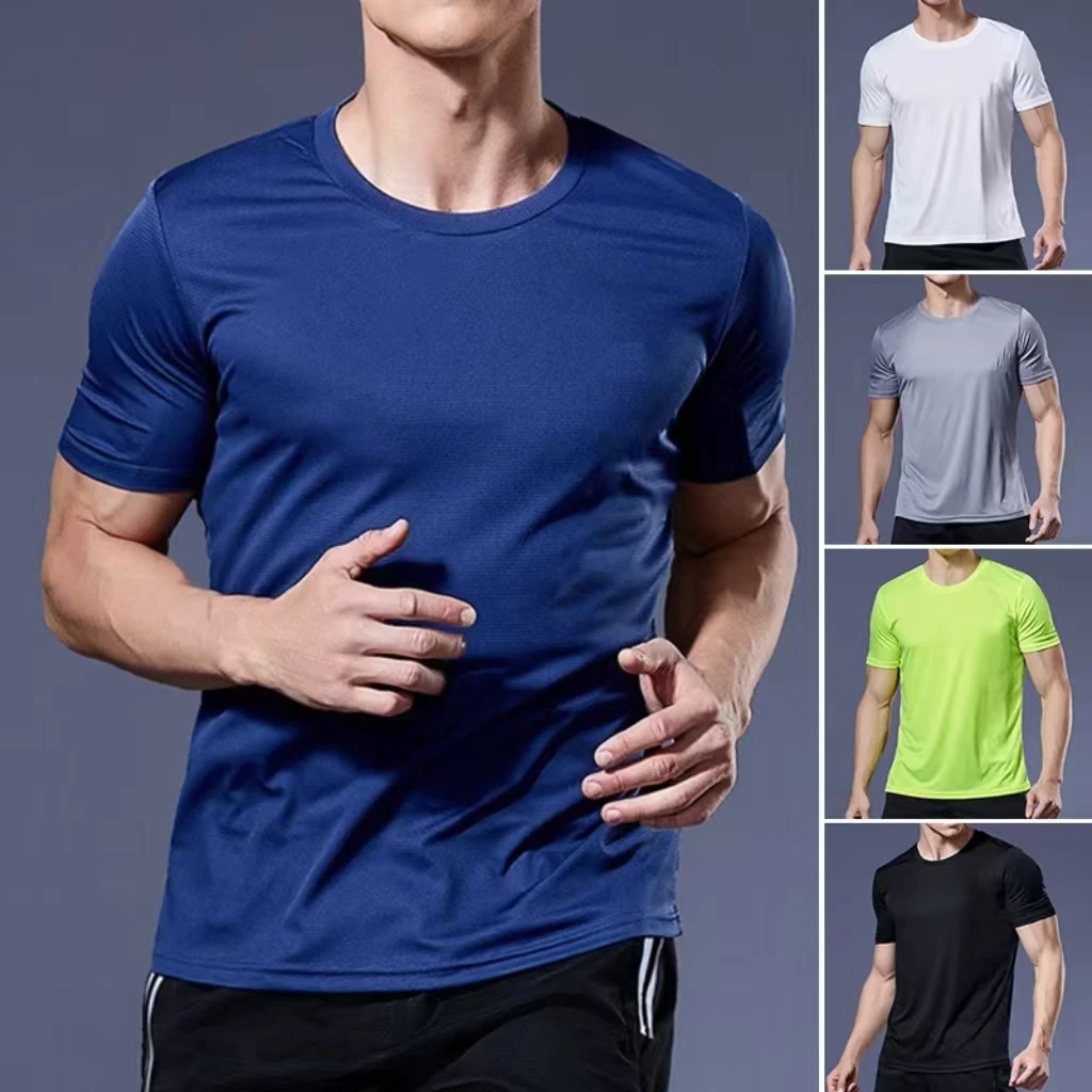 เสื้อยืดออกกำลังกายผู้ชาย แห้งเร็ว สำหรับวิ่ง เพาะกาย แขนสั้น ทรงโอเวอร์ไซส์ สไตล์บราซิล เสื้อยืดเจอร์ซีย์ สำหรับเล่นกีฬา ฟิตเนส ยิม ฤดูร้อน