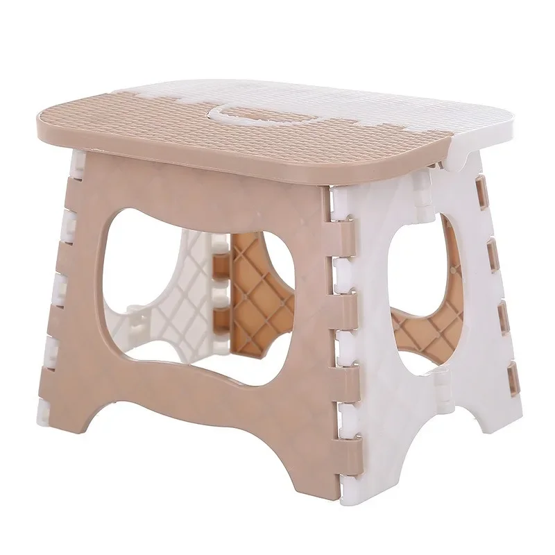 Lightweight portable thickened plastic folding stool - great for kids, great train stool, and space-saving furniture