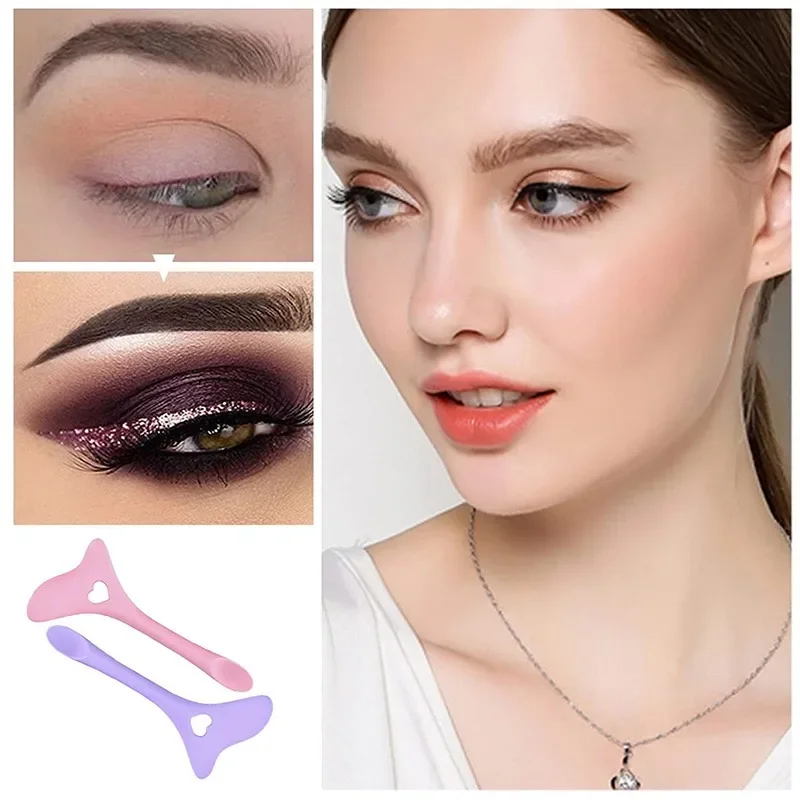 Venta al por mayor, plantilla de delineador de ojos multifuncional, puntas de ala, ayuda para delineador de ojos de silicona, lápiz labial de dibujo, ayuda para usar, herramientas de maquillaje reutilizables