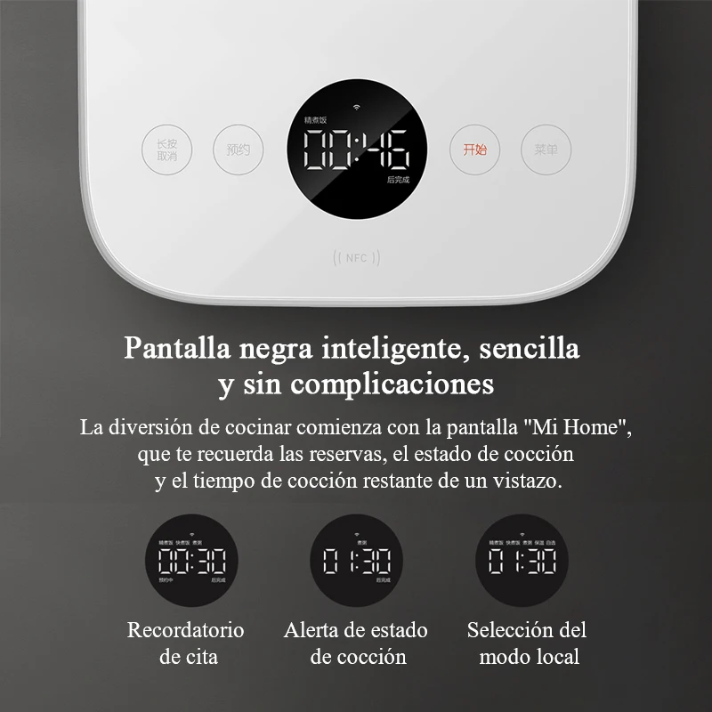 Xiaomi Mijia – Intelligenter elektrischer Reiskocher, multifunktional, 3 l, mit App, NFC-Funktion, IH-Heizung, nicht klebend
