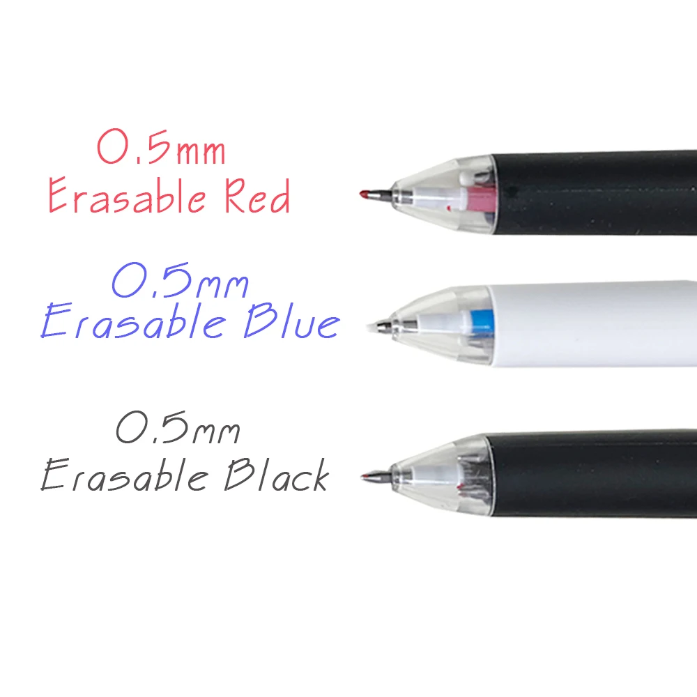 Creative 3 in 1 ปากกาหลากสี 0.5 มม.Erasable GEL ปากกาชุดหมึกเมจิก 3 สีเติมล้างทําความสะอาดได้ Handle สํานักงานเครื่องเขียนโรงเรียน
