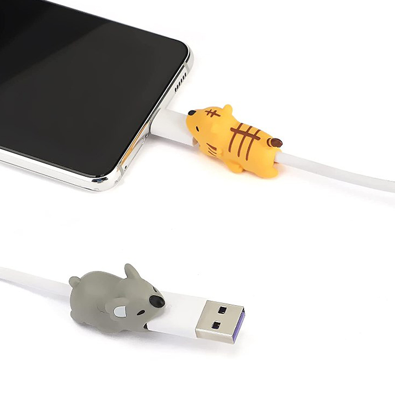 귀여운 만화 동물 케이블 오거나이저 케이블 보호기 커버, 전화 USB 라인 충전기, 데이터 바이트 코드 보호대, 전화 거치대 액세서리