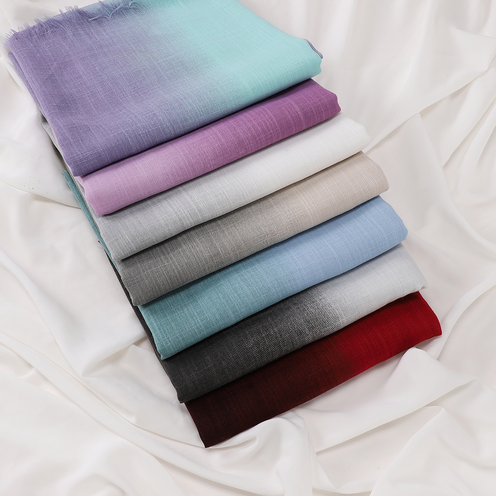 Hidżab damski dwukolorowy gradientowy bawełniany hidżab szal hurtownia muzułmański hidżab tie-dye chusta islamska chusta szale dostawca