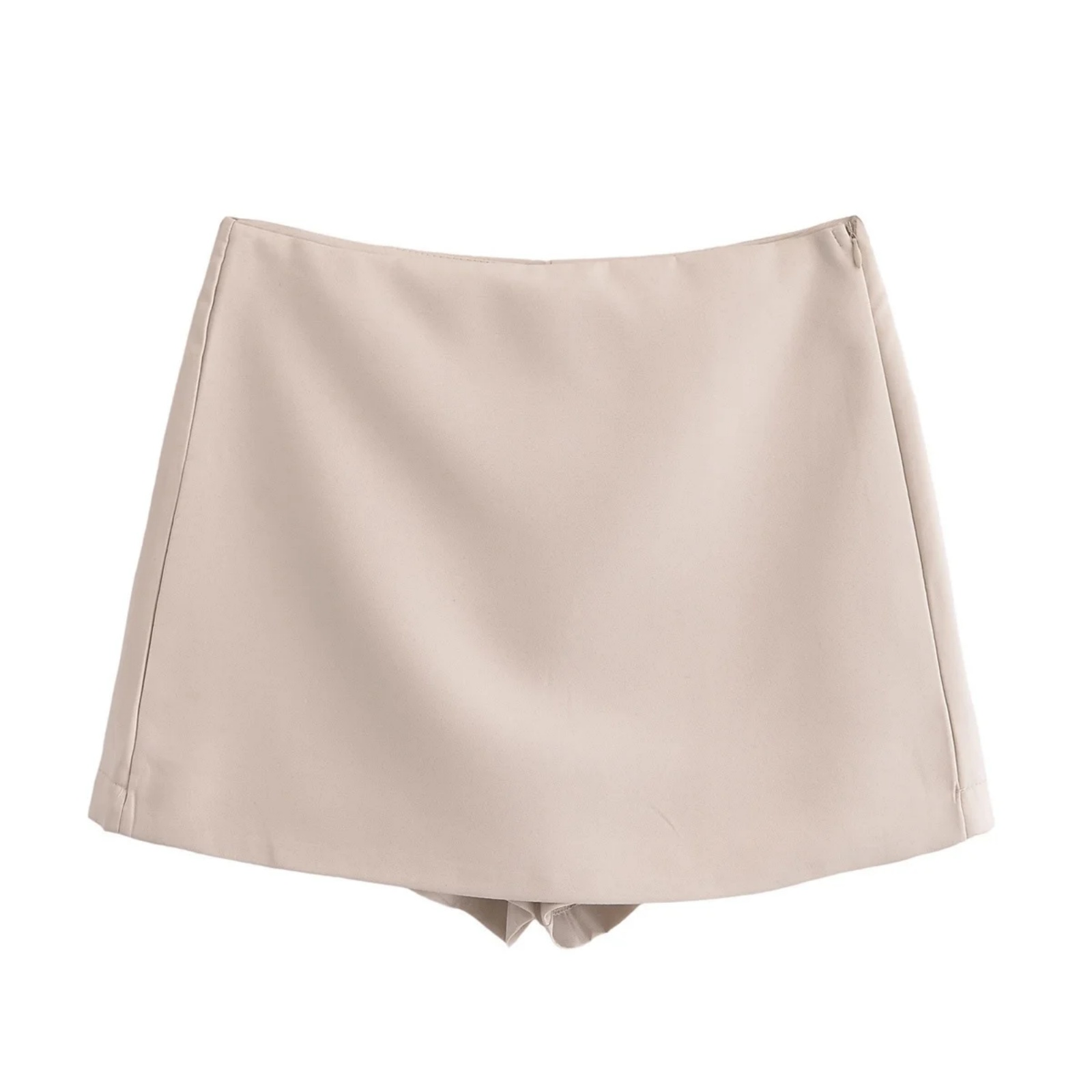 BSAY pantalones cortos para mujer moda Otoño Invierno nuevo cómodo Casual Color sólido cremallera lateral cintura media A-line Culotte falda pantalón