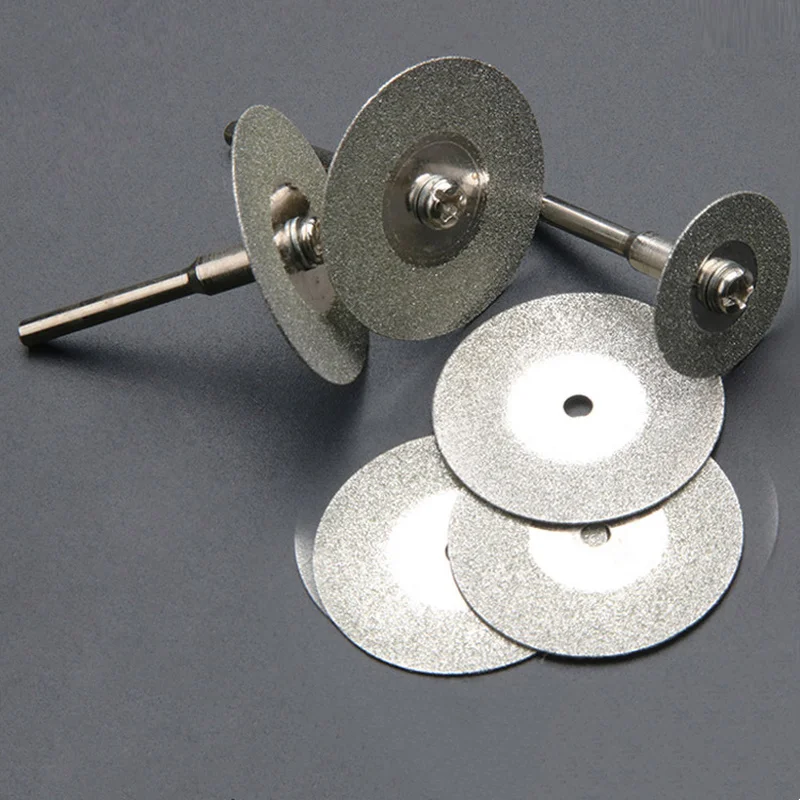 10 Mini Nhám Cắt Kim Cương Bộ Đĩa Dremel Rotary Cắt Lưỡi Cưa Trục Nghiền Đĩa Có Mandrel Xoay dụng Cụ