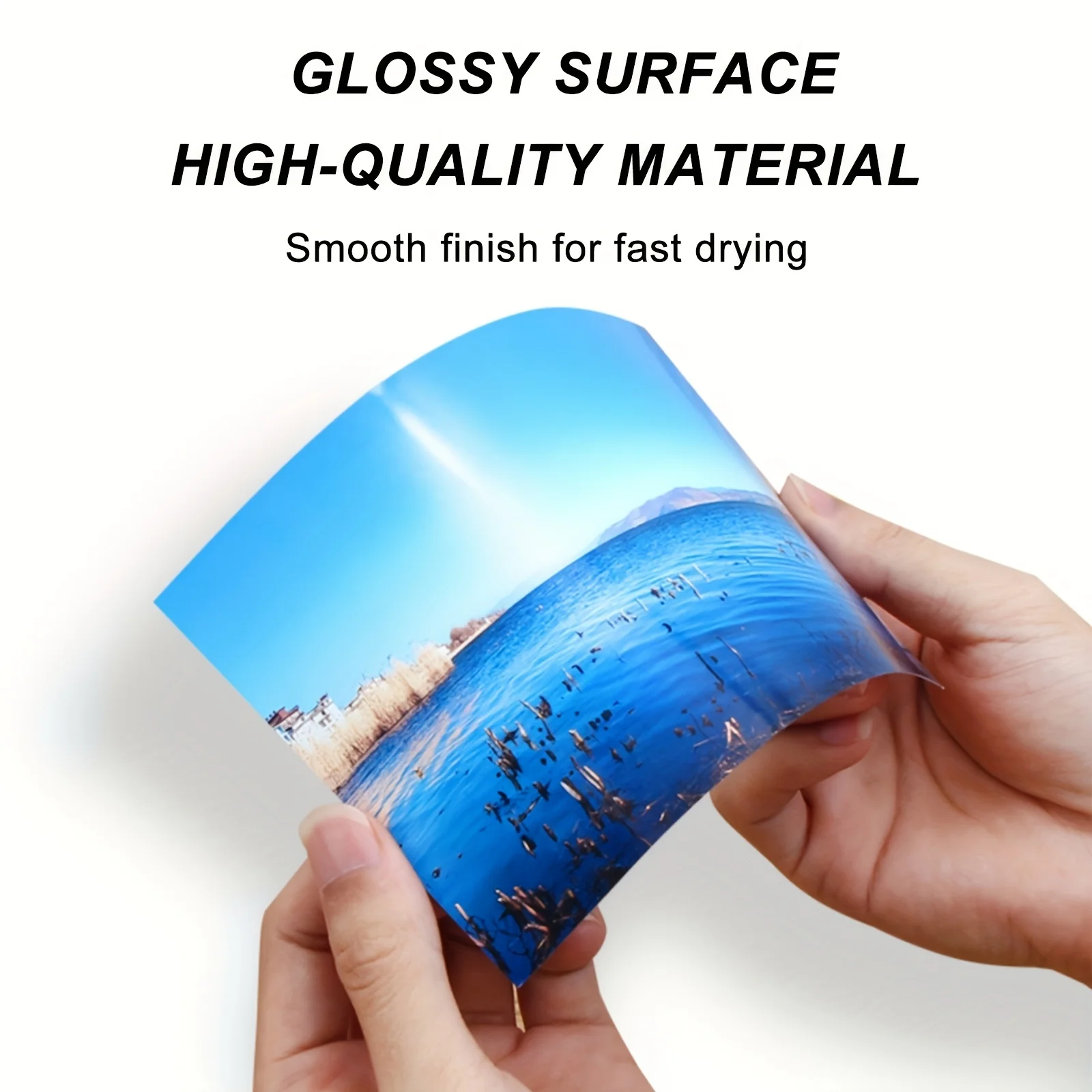 100 Sheets 200gsm Glossy Photo Paper 4x6 Inch 53lb Single-Sided Inkjet Printer Paper 4R Gray Backing Paper for Home Use