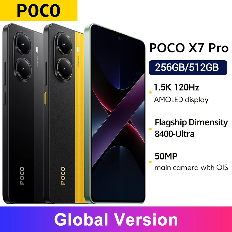 グローバル版 POCO X7 Pro スマートフォン Dimensity 8400-Ultra ハイパーチャージ NFC 6000mAh 90W 6.67インチ AMOLEDディスプレイ 50MPカメラ