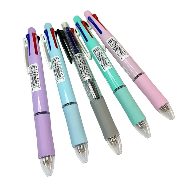 5 In 1 ปากกาลูกลื่นหลากสี 4 สีปากกา 1 ดินสออัตโนมัติพร้อมยางลบสําหรับสํานักงานโรงเรียนเขียนเครื่องเขียน