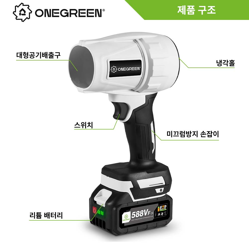 ONEGREEN 2000W 브러시리스 전기 터보 송풍기 제트 팬 200 메터/초 Makita 18V 배터리 용 휴대용 공기 송풍기 폭력 부는 도구