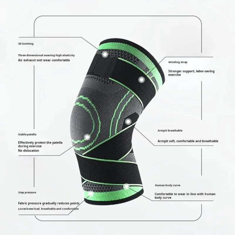 Rodillera de compresión con correas ajustables para el mejor ajuste, manguitos de compresión para el dolor de rodilla, correr, Fitness, Unisex, 1 ud.