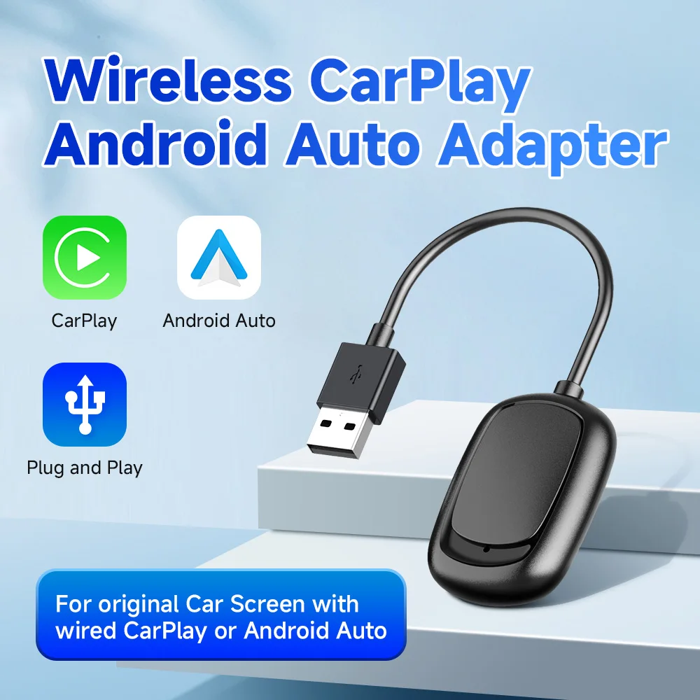 TIMEKNOW nuevo adaptador inalámbrico CarPlay Android Auto con cable CarPlay a Dongle USB inalámbrico 2 en 1 para VW Toyota Audi Skoda Audi
