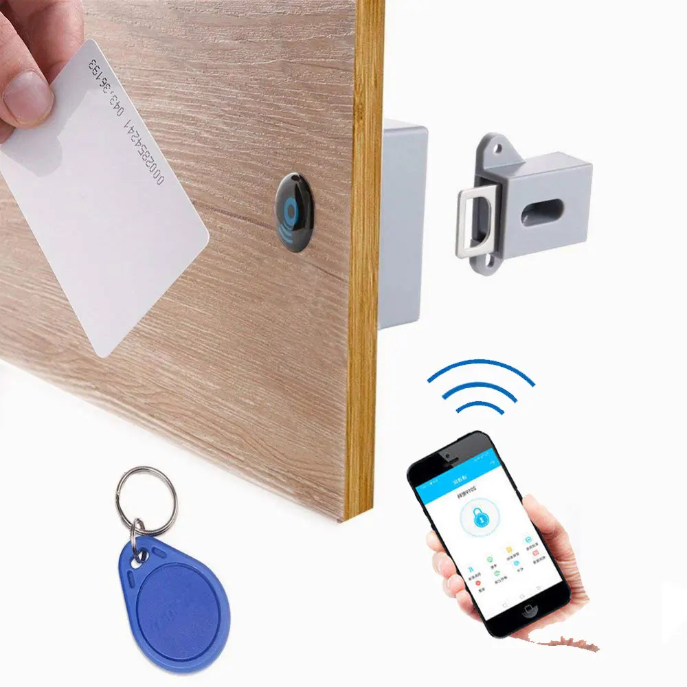 4 ชิ้นสมาร์ทลิ้นชัก Induction ตู้ล็อค RFID สมาร์ทล็อคอิเล็กทรอนิกส์ตู้เสื้อผ้าเฟอร์นิเจอร์ซาวน่าตู้ Locker Lock