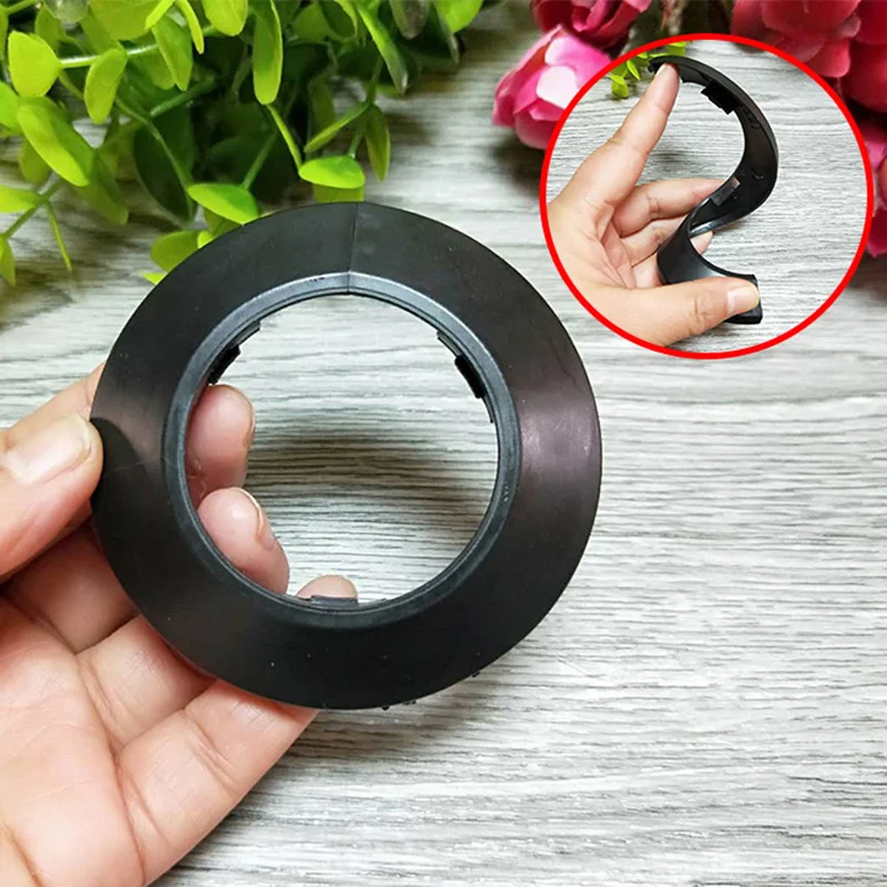 2 個プラスチック壁穴ダクトカバーシャワー蛇口アングルバルブパイププラグ装飾カバースナップオンプレートキッチン蛇口アクセサリー