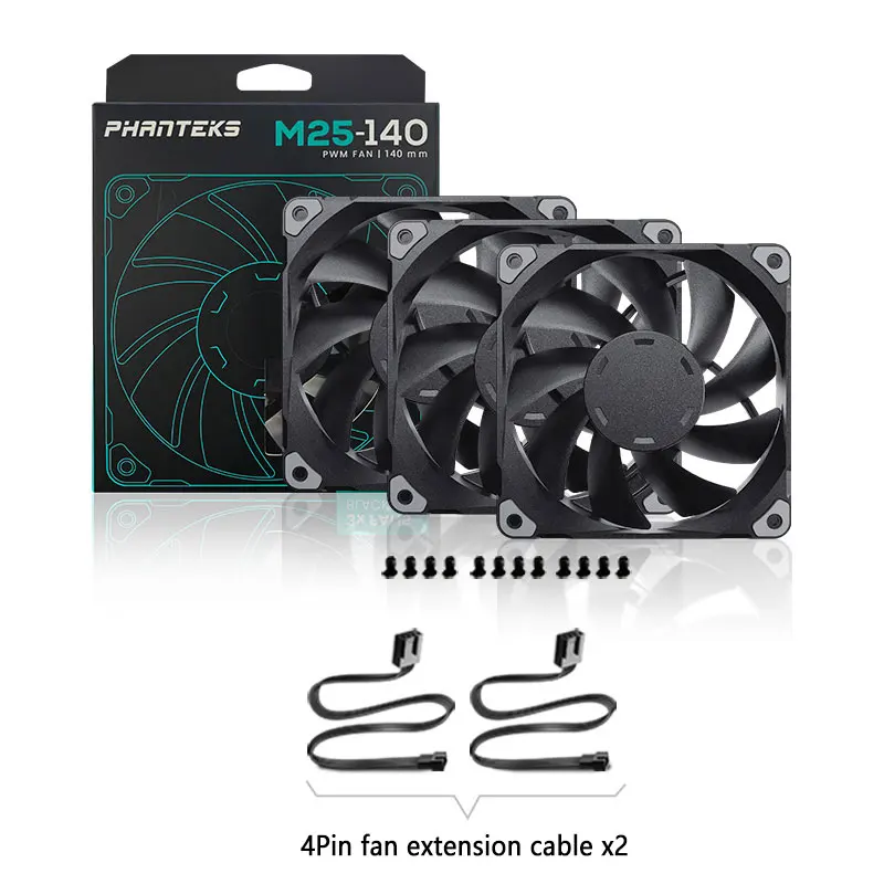 Tản Nhiệt PHANTEKS PH-F140/F120M25 Quạt 140/120Mm 4 PWM Lưu Lượng Gió Cao Im Lặng Quạt CPU 400-2000 Vòng/phút Cascadable FDB Mang Quạt