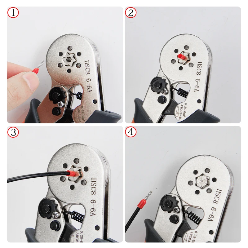 Lọn Uốn Dụng Cụ Dây Đầu Gia Cố Dụng Cụ Đóng Đnh HSC8 6-6 6-4 MAKELE Tự Điều Chỉnh Siết Crimper Cho AWG23-10(0.25-6.0mm ²)