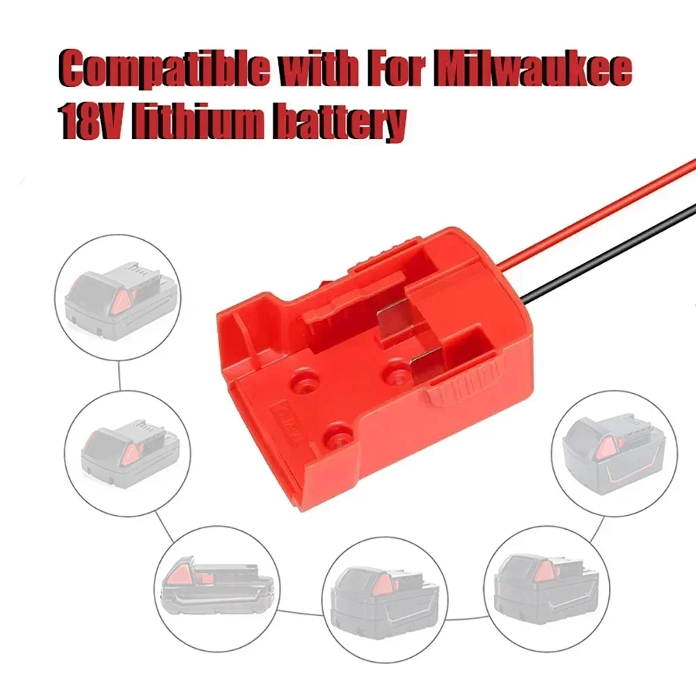 Lithium Battery Adapter Connector for Milwaukee for M18 18V Li-ion Battery DIY Power Supply Wheel Adapter Dock Holder 48-11-1815