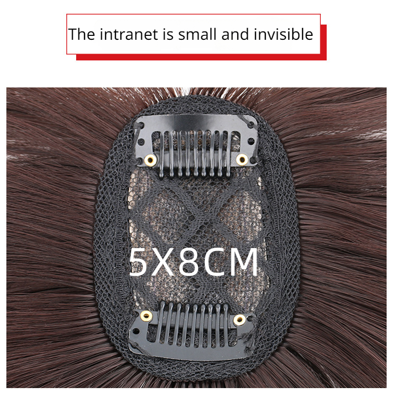 Moda cabeça peruca peça simulação volume do cabelo aumentar meio separação bloco de cabelo reto perucas de uma peça para uso diário feminino